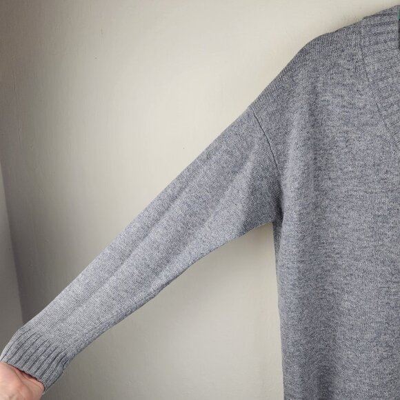 Athleta Wool Cashmere V-Neck Tunic Sweater Heather Gray sz S - Picture 3 of 8
